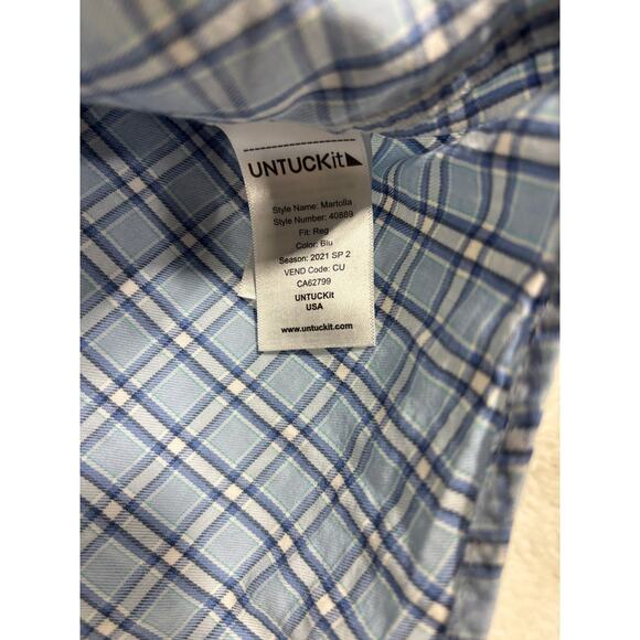 TWO Untuckit Shirts sz XXL Plaid LS Men's shirts Casual classic - Picture 4 of 9